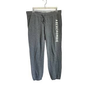 Abercrombie & Fitch Y2K Logo Sweatpants Gray Joggers Lounge Mens Size M